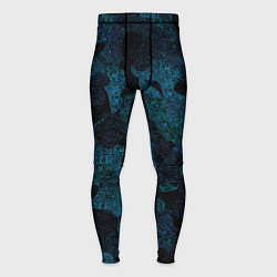 Тайтсы мужские Камуфляж тёмно-синий, цвет: 3D-принт