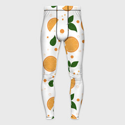Тайтсы мужские Апельсины с листьями, цвет: 3D-принт