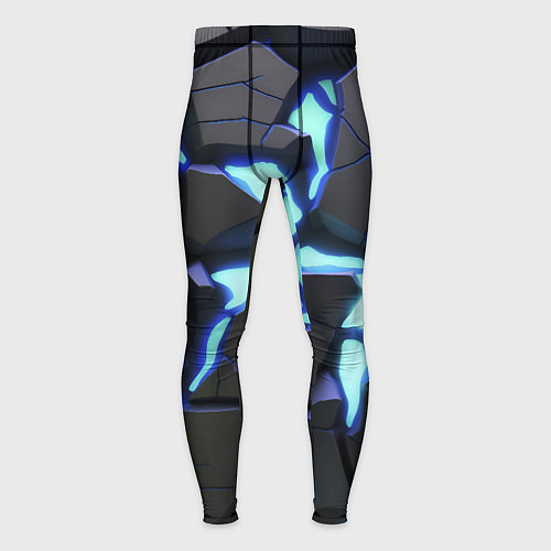 Мужские тайтсы Голубая светящаяся неоновая лава / 3D-принт – фото 1