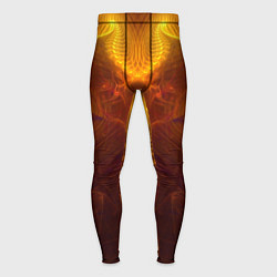Мужские тайтсы Абстрактное тёмно-жёлтое узорчатое свечение во тьм