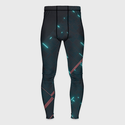 Мужские тайтсы Неоновые линии в полной темноте / 3D-принт – фото 1