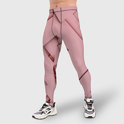 Тайтсы мужские Розовые абстрактные перемешанные фигуры, цвет: 3D-принт — фото 2