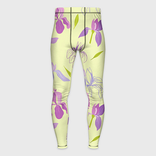 Мужские тайтсы Фиолетовые лилии / 3D-принт – фото 1