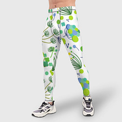 Тайтсы мужские Green bloom, цвет: 3D-принт — фото 2