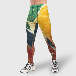 Тайтсы мужские Мраморная радуга, цвет: 3D-принт — фото 2