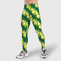 Тайтсы мужские Большой теннис - мячики, цвет: 3D-принт — фото 2