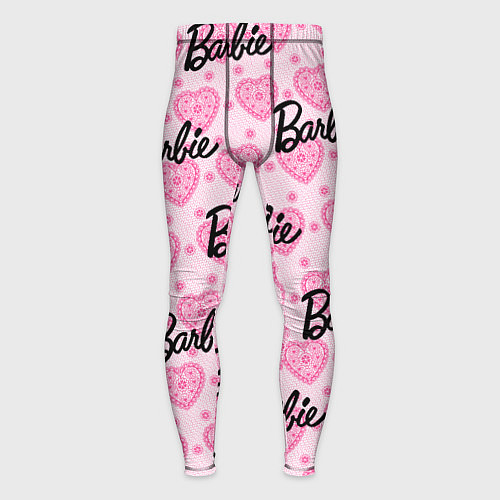Мужские тайтсы Логотип Барби и розовое кружево / 3D-принт – фото 1