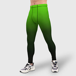 Тайтсы мужские Градиент ядовитый зеленый - черный, цвет: 3D-принт — фото 2