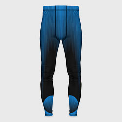 Тайтсы мужские Сине-черный градиент в полоску, цвет: 3D-принт