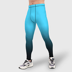 Тайтсы мужские Градиент чёрно-голубой, цвет: 3D-принт — фото 2