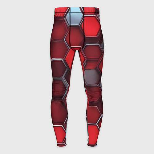 Мужские тайтсы Cyber hexagon red / 3D-принт – фото 1