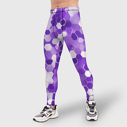 Тайтсы мужские Кибер Hexagon Фиолетовый, цвет: 3D-принт — фото 2