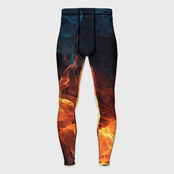 Тайтсы мужские Fire black background, цвет: 3D-принт