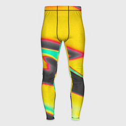 Тайтсы мужские Слияние жёлтого голубого чёрного цветов, цвет: 3D-принт