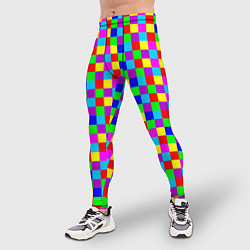 Тайтсы мужские Разноцветные плитки, цвет: 3D-принт — фото 2