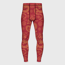 Мужские тайтсы Dragon red pattern