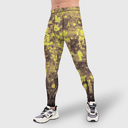 Тайтсы мужские Грязно-желтая осень, цвет: 3D-принт — фото 2