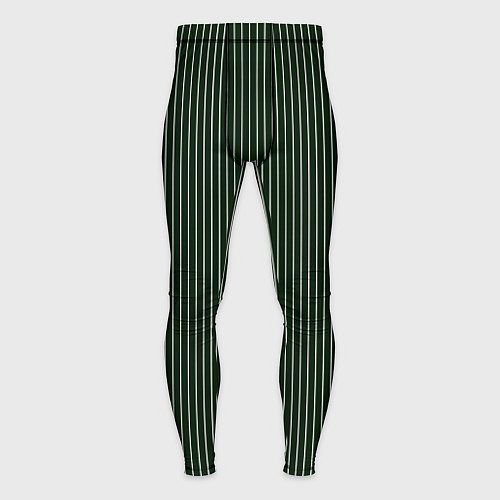 Мужские тайтсы Тёмно-зелёный тонкие полосы / 3D-принт – фото 1