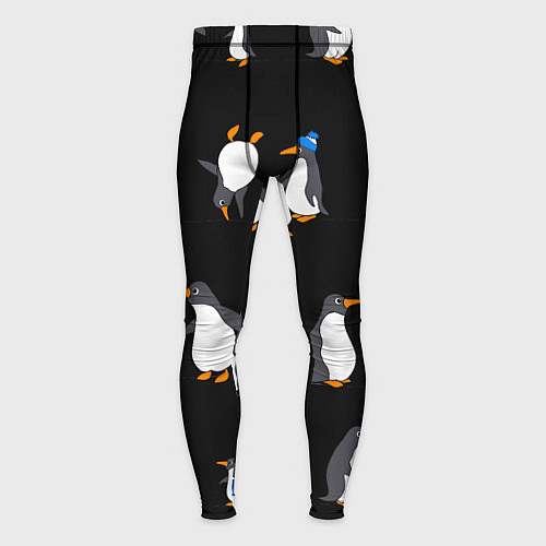 Мужские тайтсы Веселая семья пингвинов / 3D-принт – фото 1