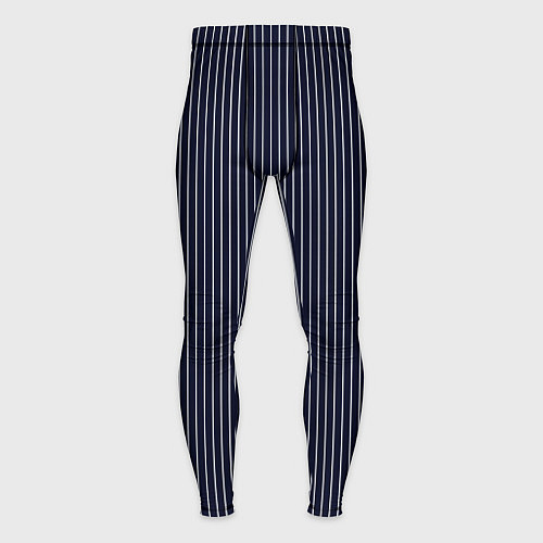 Мужские тайтсы Тёмно-синий в тонкую полоску / 3D-принт – фото 1