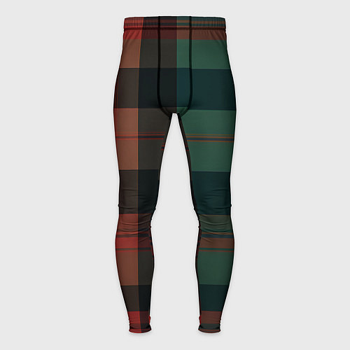 Мужские тайтсы Зелёно-красная шотландская клетка / 3D-принт – фото 1