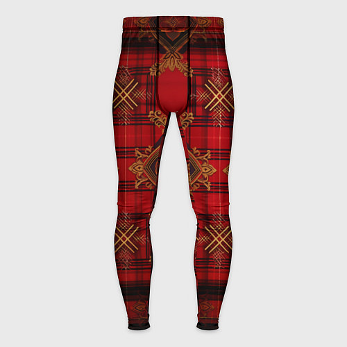 Мужские тайтсы Красная шотландская клетка royal stewart / 3D-принт – фото 1