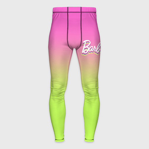 Мужские тайтсы Барби: градиент розовый и ярко-зеленый / 3D-принт – фото 1