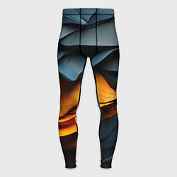 Мужские тайтсы Темная текстура с желтой вставкой