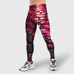 Тайтсы мужские Неоновые фиолетовые и розовые камни, цвет: 3D-принт — фото 2