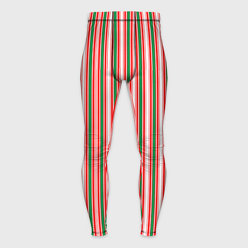 Мужские тайтсы Полоса красная зеленая / 3D-принт – фото 1