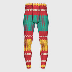 Мужские тайтсы Разноцветные вязаные полоски