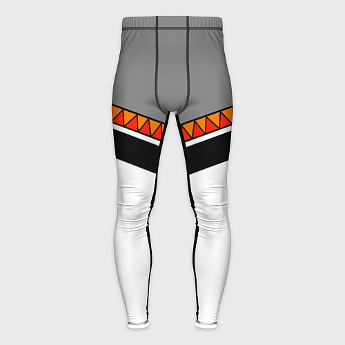 Мужские тайтсы Углы и треугольники: оранжевый и красный / 3D-принт – фото 1