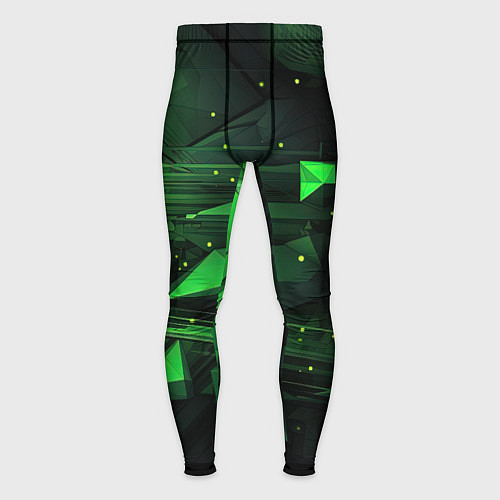 Мужские тайтсы Преобразования зеленого в абстракции / 3D-принт – фото 1