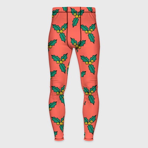 Мужские тайтсы Ягоды остролиста / 3D-принт – фото 1