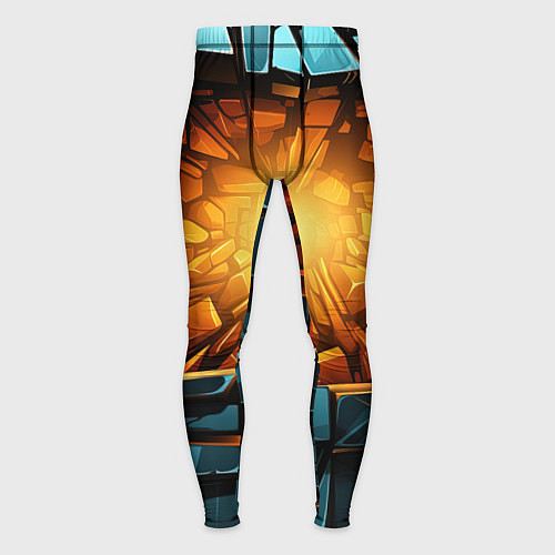 Мужские тайтсы Геометрическая огненная яма иллюзия / 3D-принт – фото 1