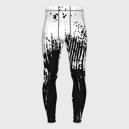 Мужские тайтсы Черно-белая абстракция гранж / 3D-принт – фото 1