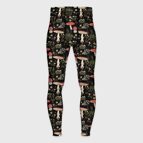 Мужские тайтсы Goblincore - мухоморы / 3D-принт – фото 1