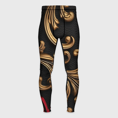 Мужские тайтсы Золотые абстрактные узоры / 3D-принт – фото 1