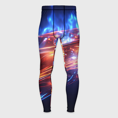 Мужские тайтсы Оранжевая полоса в движении / 3D-принт – фото 1