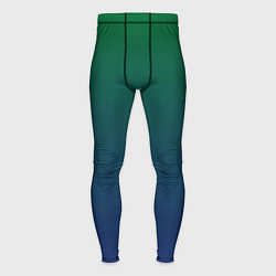 Тайтсы мужские Темно-зеленый и синий градиент, цвет: 3D-принт