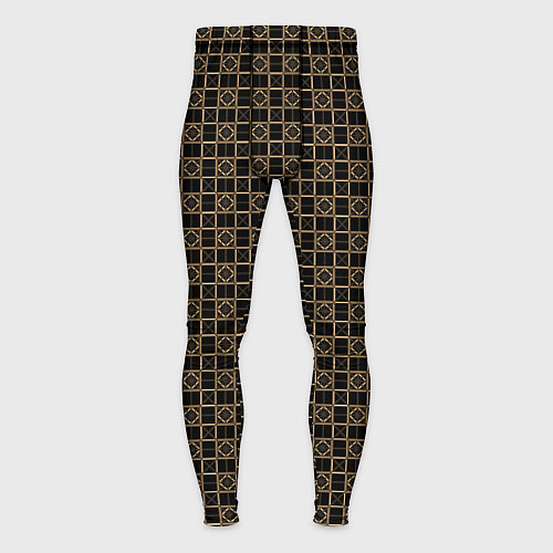 Мужские тайтсы Тёмно-коричневый паттерн / 3D-принт – фото 1