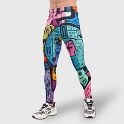 Тайтсы мужские Кулак - граффити, цвет: 3D-принт — фото 2