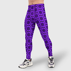 Тайтсы мужские Энергетический щит - фиолетовый, цвет: 3D-принт — фото 2