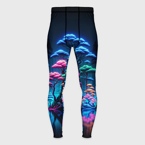 Мужские тайтсы Неоновый лес - нейросеть / 3D-принт – фото 1