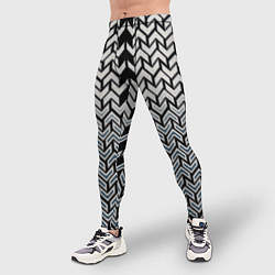 Тайтсы мужские Белые стрелки на чёрном фоне киберпанк, цвет: 3D-принт — фото 2