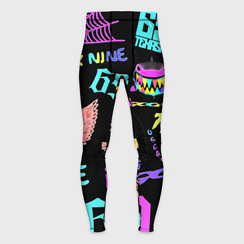 Мужские тайтсы 6ix9ine logo rap bend / 3D-принт – фото 1