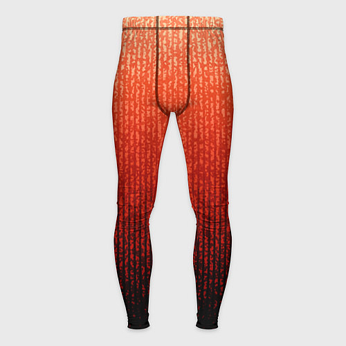 Мужские тайтсы Полосатый градиент оранжево-красный в чёрный / 3D-принт – фото 1