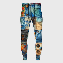 Мужские тайтсы Vanguard denim patchwork - ai art