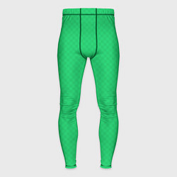 Тайтсы мужские Яркий зелёный текстурированный в мелкий квадрат, цвет: 3D-принт