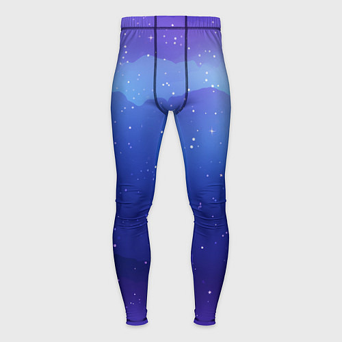 Мужские тайтсы Синий космос и звезды / 3D-принт – фото 1